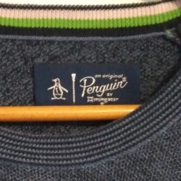Original Penguin Birdseye Crew Neck Sweater - Deep Navy - Picture 9 of 10